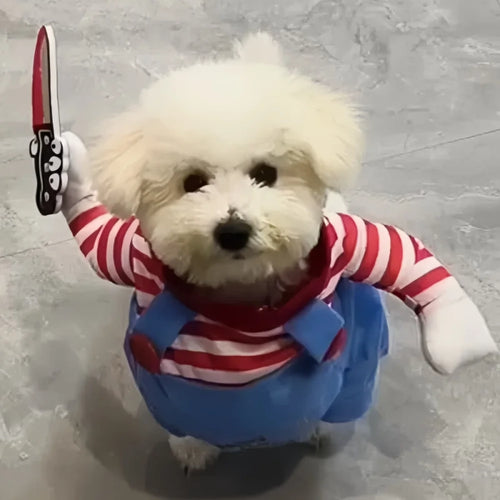 Disfraz de Muñeco Diabólico para Perro